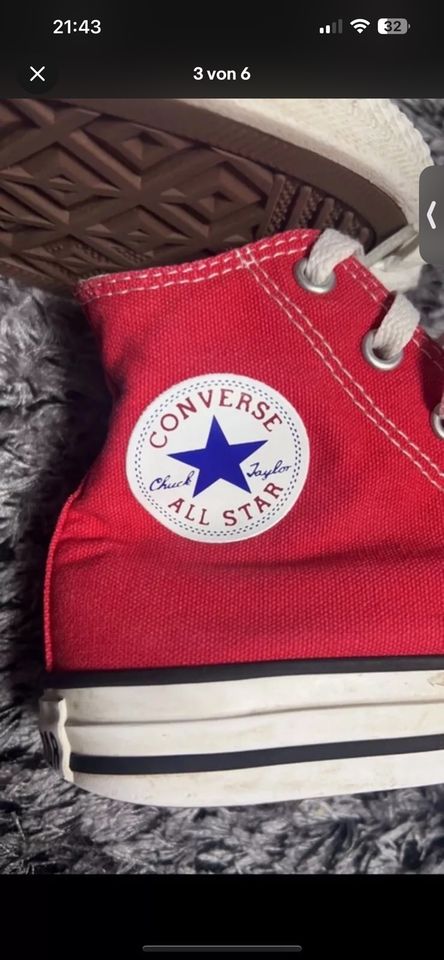 Rote Converse Kinder Sneaker Größe 35 in Brilon