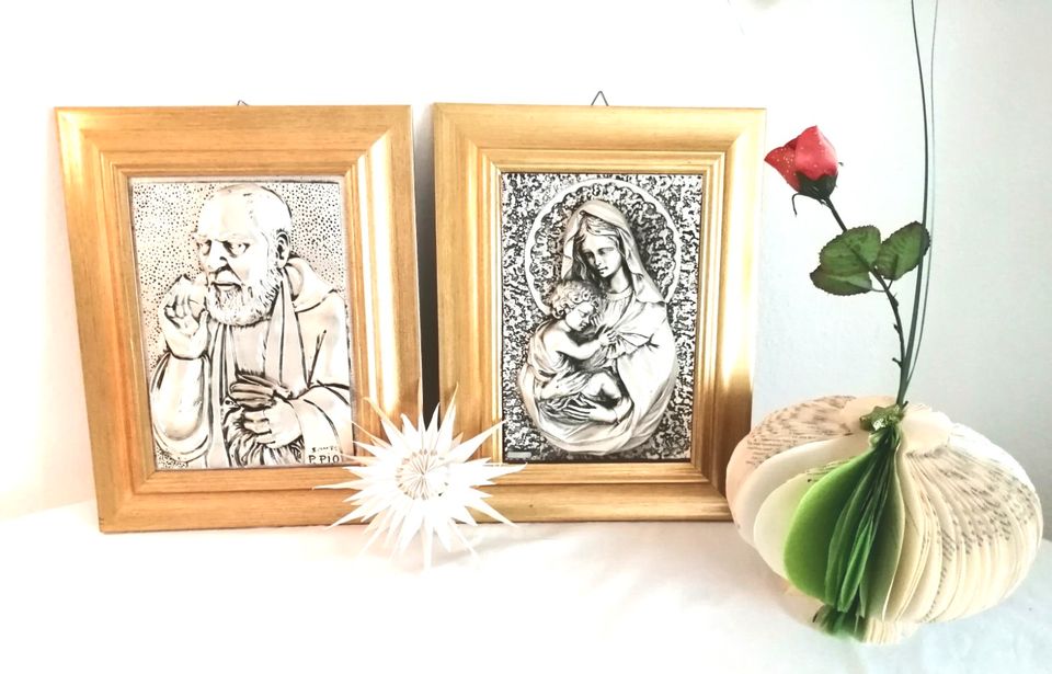 3D Wandbild/Heiligen Madonna ODER PADRE PIO 925 Silberplatte in St. Georgen