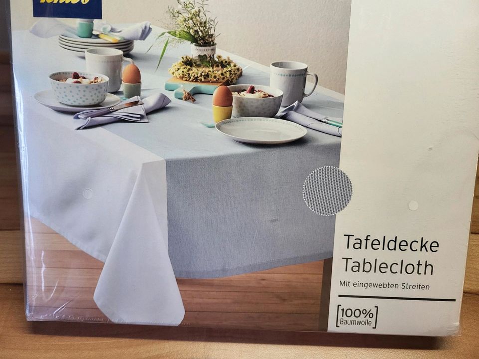 TCM neue Tafeldecke 150x275 *Übergröße * für 10 Personen* bleu in Büren