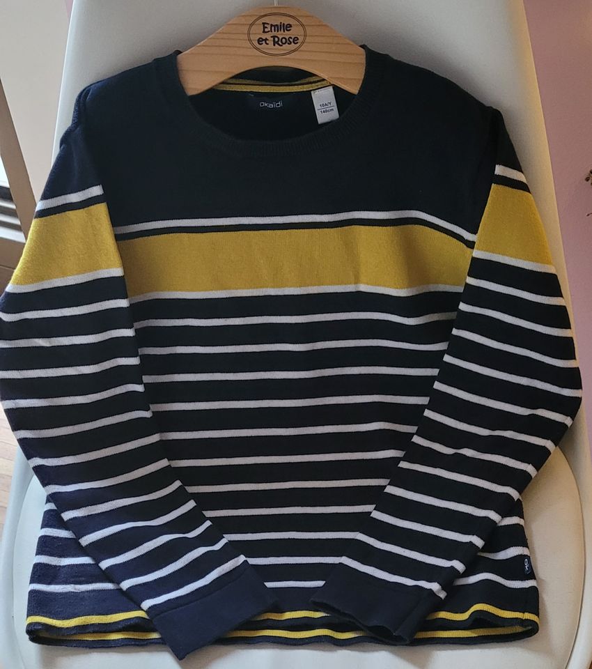 ⭐Okaïdi ⭐Pullover*Gr. 140*⭐dunkelblau/gelb/weiß⭐Jungen** in München