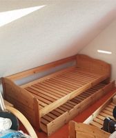 Massivholz Einzelbett mit ausziehbarem Unterteil | Bett 1 Stuttgart - Weilimdorf Vorschau