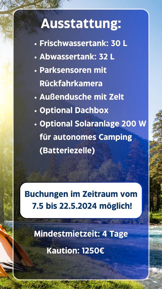 Campersharing VW T6 California Ausbau in Neuhausen