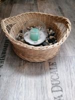 Selbstgemachter geflochtener Korb mit Deko Steinen und Teelicht Nordrhein-Westfalen - Telgte Vorschau