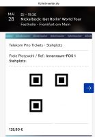 1-2x Tickets - Nickelback -Frankfurt- Stehplatz Front of Stage 1 Hessen - Offenbach Vorschau