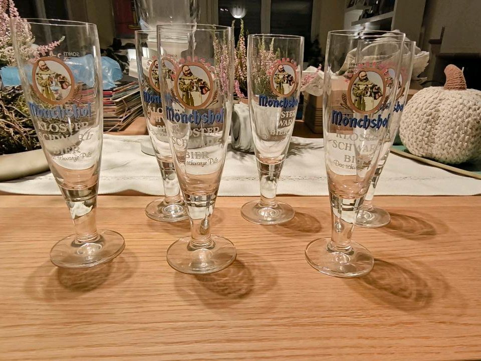 6 Biergläser Schwarzbier Mönchshof Glas Set Bierglas  Pils in Peine