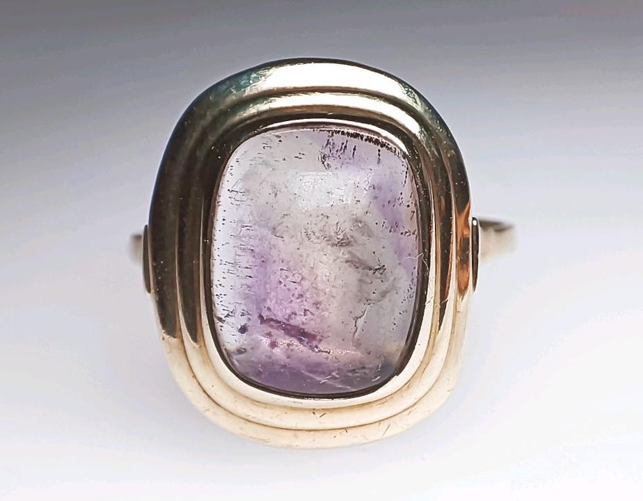 Antiker großer 585 Gold 14 k Amethyst Ring Art Déco 65 in Reinstorf