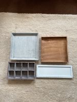 3 Deko-Tabletts, 1 Tee-Box aus Holz Niedersachsen - Algermissen Vorschau