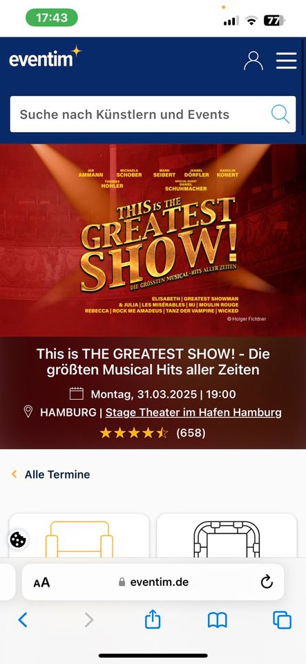 The Greatest Show Musical Hamburg Karten in Grimmen