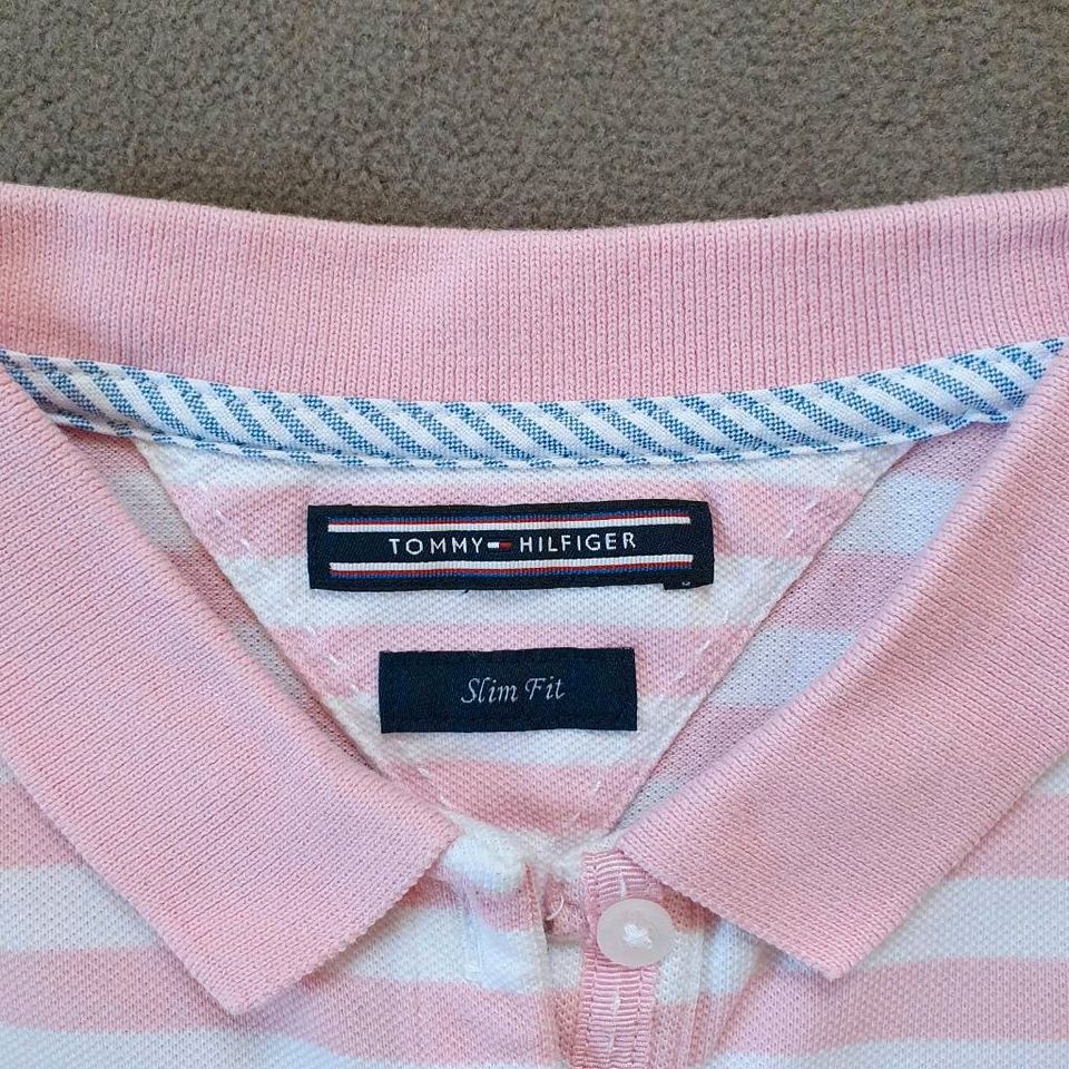 Neu Tommy Hilfiger Poloshirt Slim fit Damen rosa weiß 38 M in Schwerte