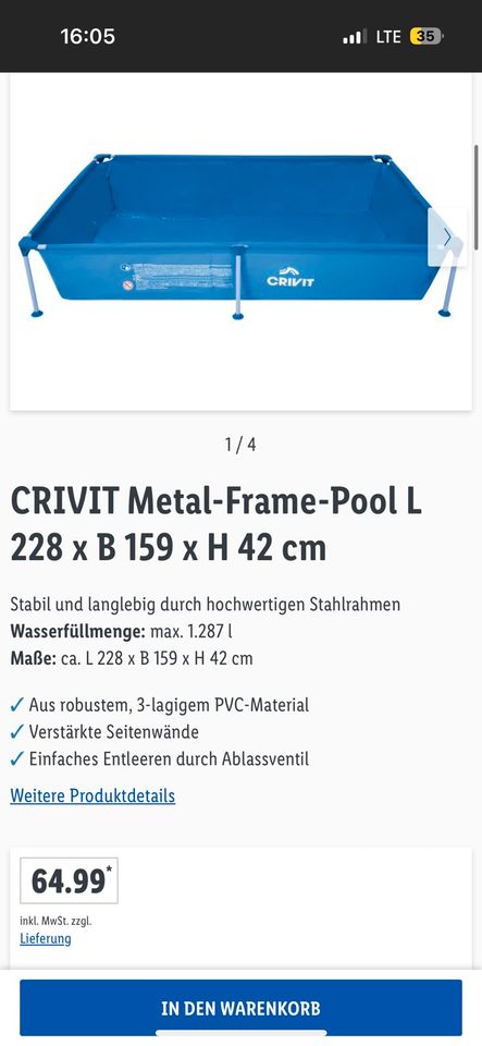 Pool Crivit in Hessen Kleinanzeigen jetzt Rodgau ist Kleinanzeigen | - eBay