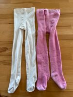 2x Strumpfhose 74/80 Weiß Rosa Thermo Warm Hessen - Großenlüder Vorschau