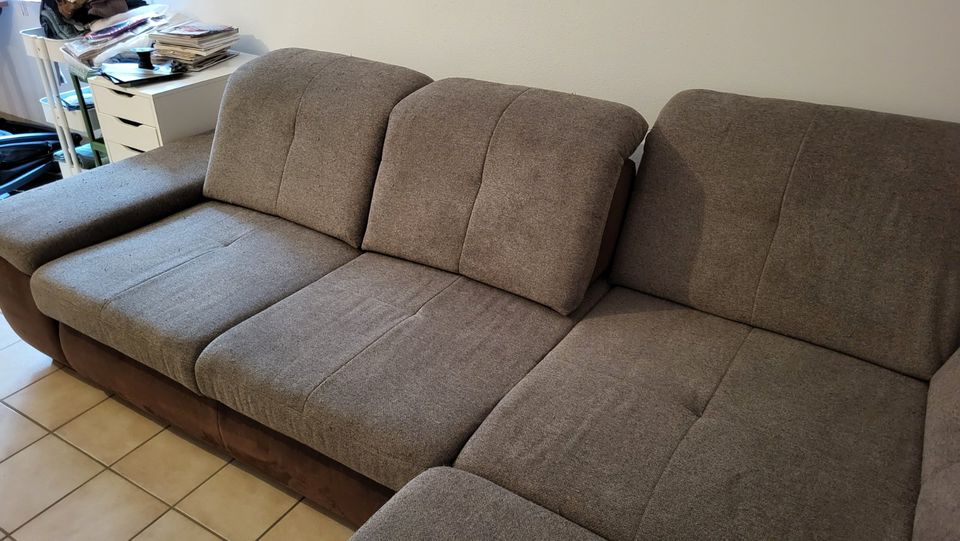 Sofa Couch Wohnzimmer Ottomane Braun Cappucino Nougat in Tamm