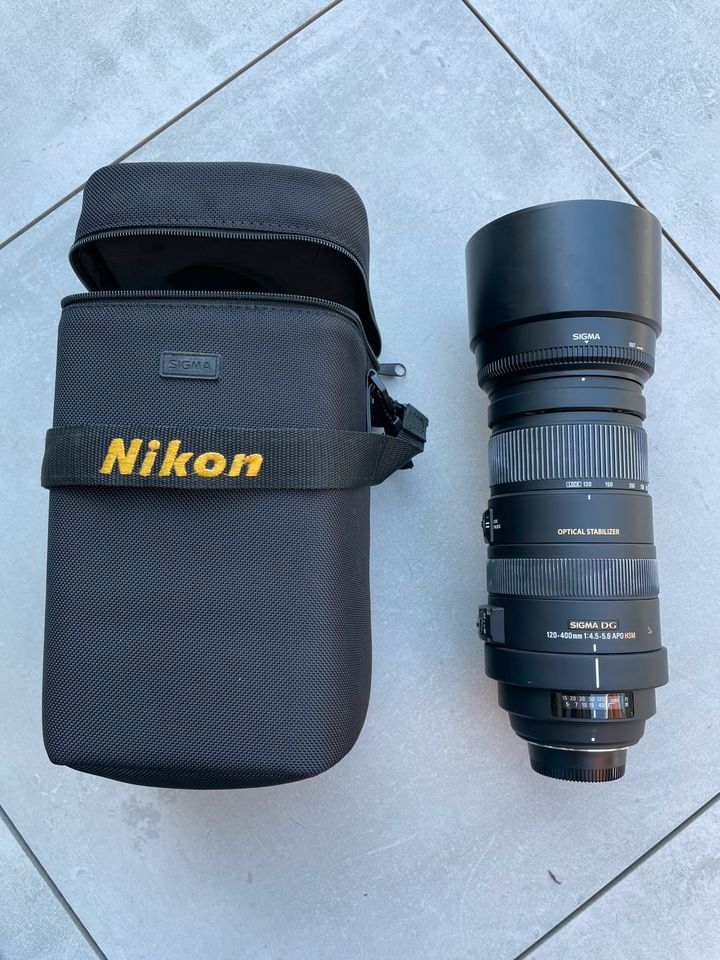 Sigma DG 120 - 400 APO HSM Nikon Tele Objektiv in Gau-Bischofsheim