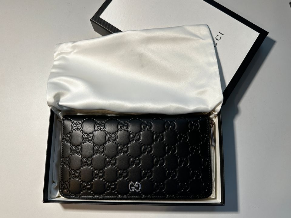 Gucci Geldbörse - Mod: 558959 Leder, Schwarz/Silber in Haibach Unterfr.