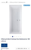 Badewanne  Villeroy & Boch Subway Duo Badewanne 180 x 80 cm Nordrhein-Westfalen - Niederkassel Vorschau