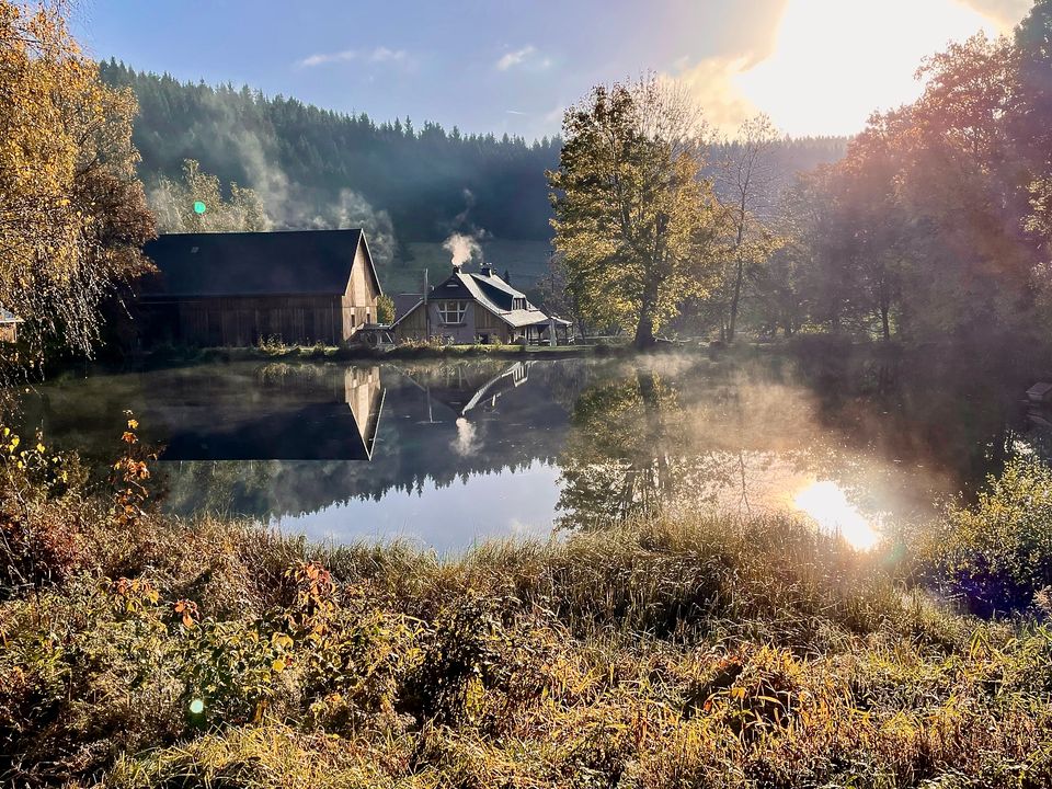 Haus am See! Traumhafte Landhausvilla mit XXL-Grundstück in toller und ruhiger Lage in Tettau