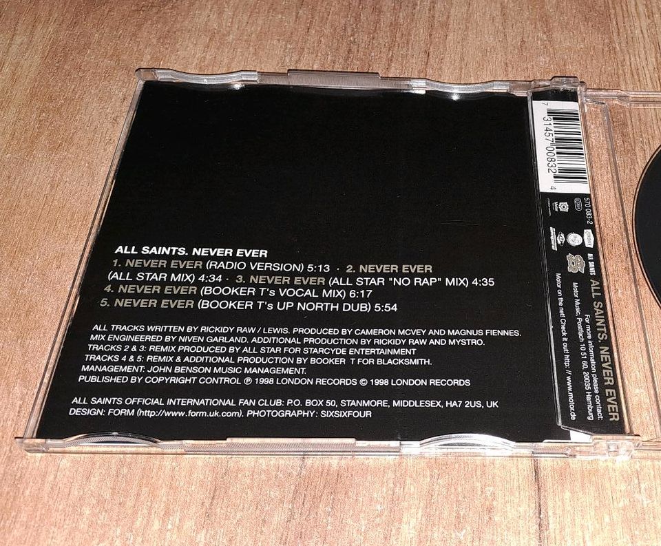 Maxi Single CD ALL SAINTS Never ever 1998 in St Gangloff