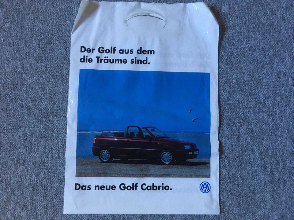 VW Golf 3 Cabrio Cabriolet Präsentation Tasche Plastiktüte IAA 93 in Osloß