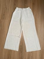Stoffhose mit weitem Bein in creme Hessen - Schlitz Vorschau