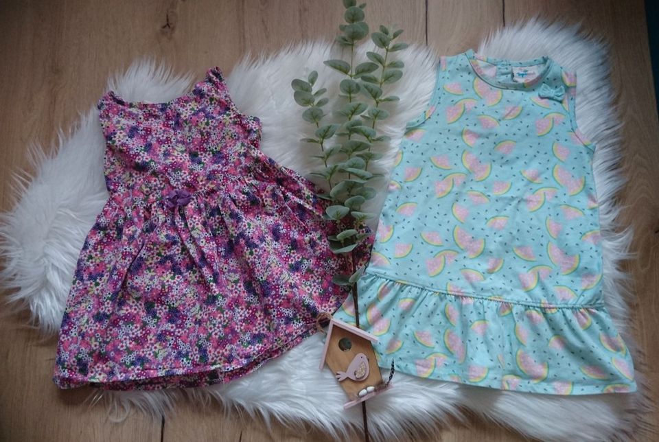 Set Sommer Kleid lila hellblau Blume Melone Gr. 92 H&M Topolino in Rühen