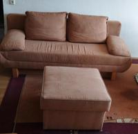Sofa Couch mit Schlaffunktion inklusive Fusshocker Neuwertig Bayern - Grettstadt Vorschau