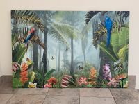 IKEA Pjätteryd Leinwandbild Dschungel Papagei Vögel Palmen Blumen Mitte - Tiergarten Vorschau