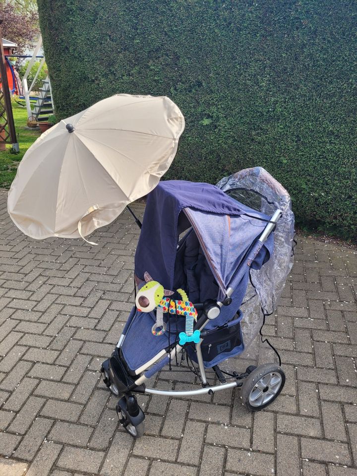 Buggy von MOON Sportwagen Flac Indigo Blue Melange inkl.Zubehör in Waldheim