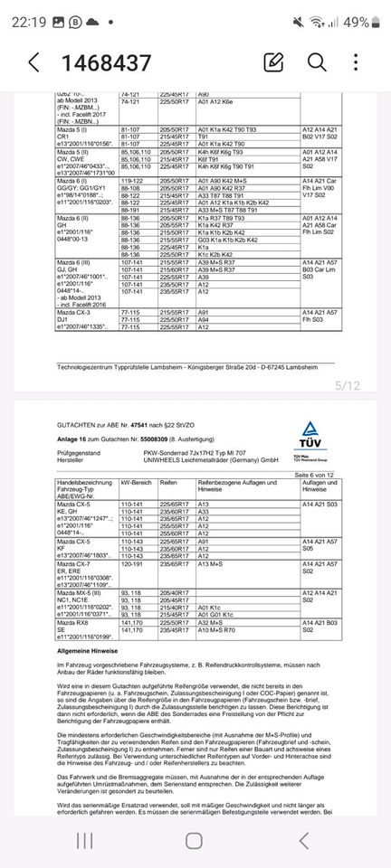 Rial Sommerräder 7x17 ET 47 Hyundai Kia Mazda 225-65-17 Neuwertig in Lam