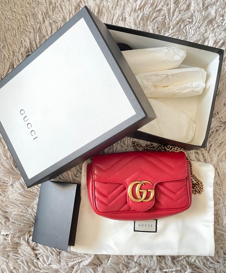 Gucci Marmont Super Mini Tasche Matelasse Leder Hibiskusrot in Hessen Sulzbach kleinanzeigen