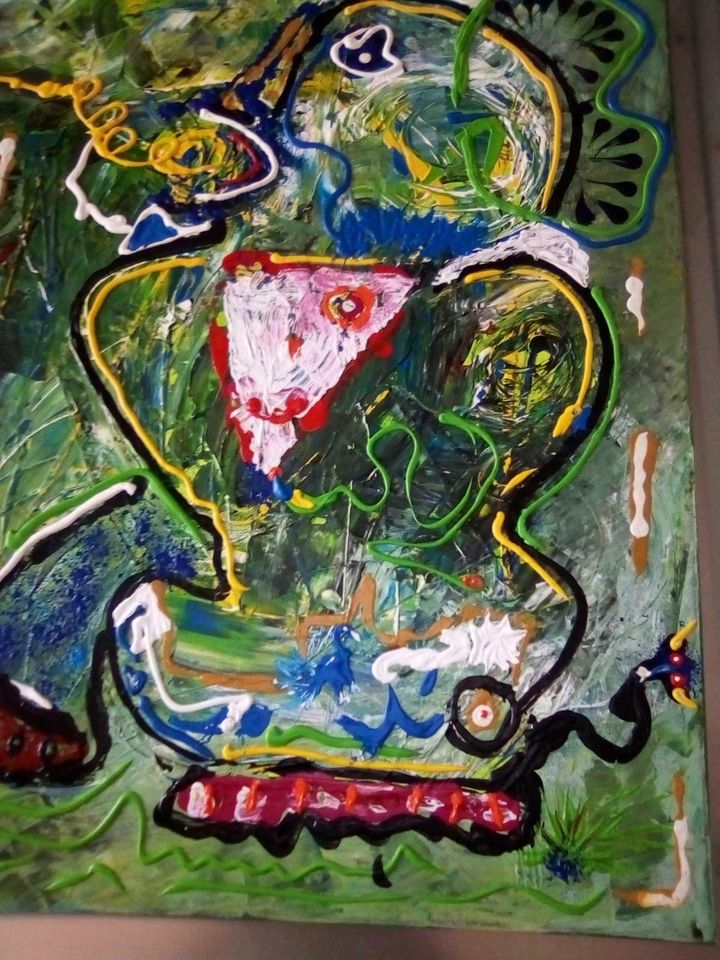 Sitzender Elefant - Joe.H(Jörg Hundt)/Acryl auf Leinwand in Ahaus