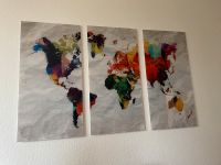 Dreiteiliges Bild mit Weltkarte bunt Acrylglas Dortmund - Mitte Vorschau