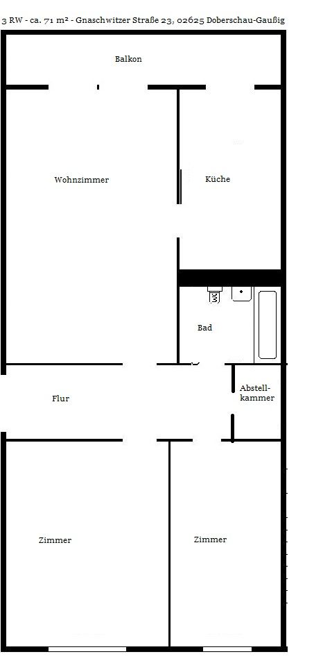 3 RW im Grünen + Balkon + Badewanne + Fußbodenheizung + Solar in Doberschau