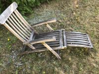 Teak Liegestühle Deckchairs mit natürlicher Patina und Auflagen Bayern - Ebelsbach Vorschau