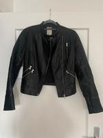 schwarze Zara Lederjacke Bikerjacke Wandsbek - Hamburg Dulsberg Vorschau