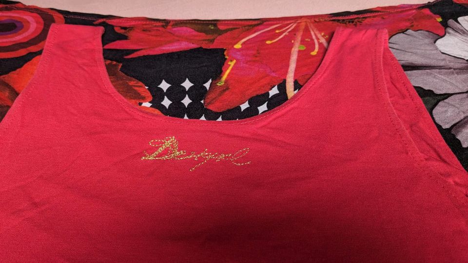 Desigual Kleid Shirt Top rotbunt Größe L in Dunningen