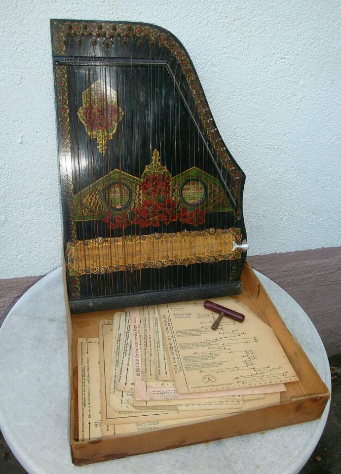 Alte Antike Zitter Concert Harfe-Zither in Cottbus