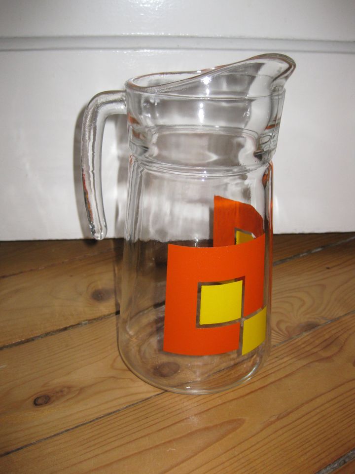 Saftkrug Kanne aus Glas orange gelb 60er 70er Jahre in Bremen
