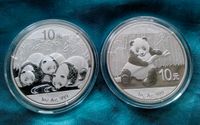 2 x 1 oz Silbermünzen China Panda 2013 + 2014 Silber Baden-Württemberg - Bietigheim-Bissingen Vorschau
