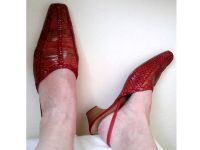 Sommer Leder-Sandalette Sling-Pumps rot sexy Flecht-Muster Gr 41 Berlin - Charlottenburg Vorschau