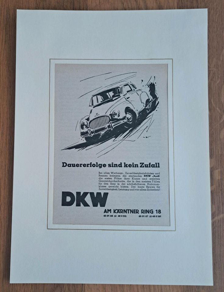 1957 DKW 3=6 Oldtimer Automobil Werbung Reklame in Lindau