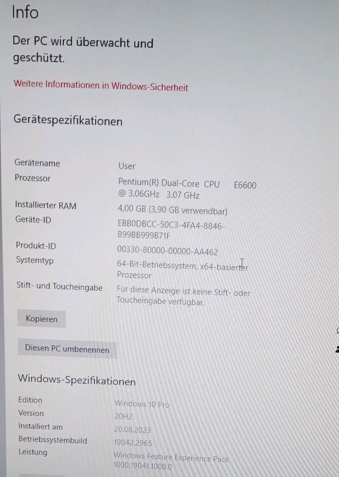 PC HP Compaq 6000 pro Small Form Factor win 10 4 Gb ram in Großräschen