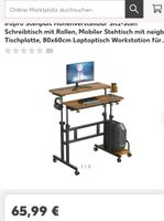 Stehpult Höhenverstellbar Sitz-Steh Schreibtisch mit Rolle Bayern - Augsburg Vorschau