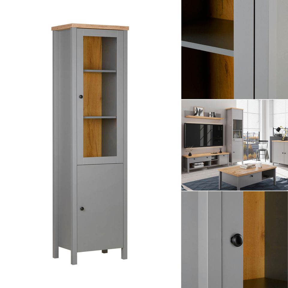 Vitrine Schrank Highboard Wohnzimmerschrank Holz Grau NEU 205-Ma in Wiesbaden