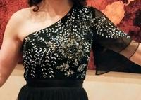 Maya Deluxe Abendkleid Hochzeit Glitzer schulterfrei Fledermaus Niedersachsen - Holtland Vorschau
