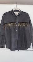 Jeansjacke Hemdjacke Überhemd Fransen Strass grau Zara XS 34 Niedersachsen - Delmenhorst Vorschau