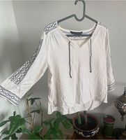 Weiß schwarze langarm Bluse Oberteil Hippie boho bestickt Zara Hessen - Darmstadt Vorschau