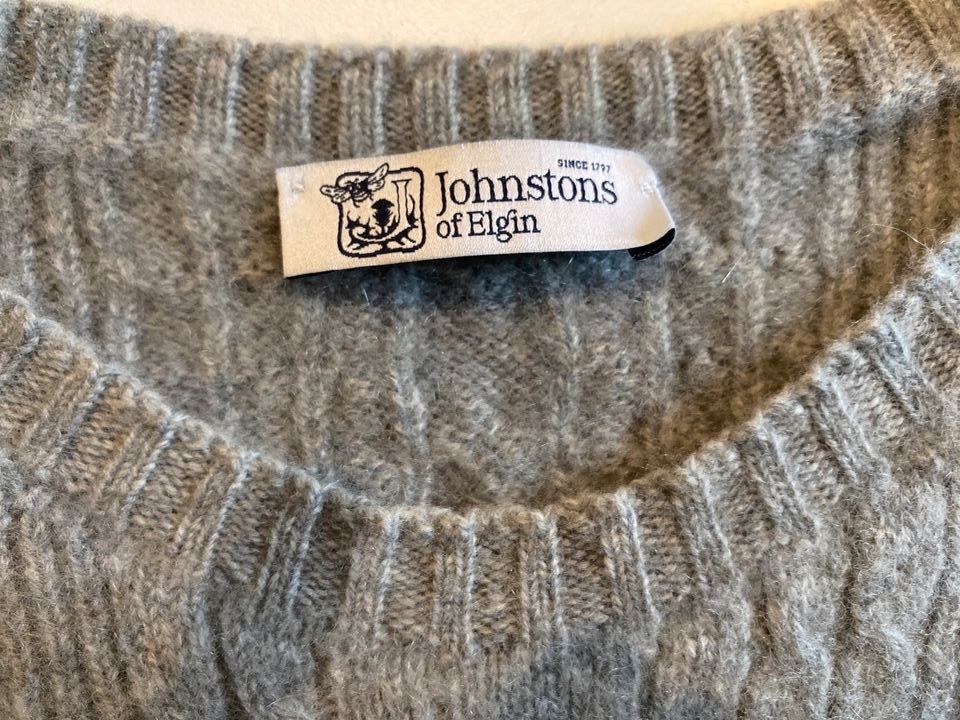 JONSTONS of ELGIN hellgrauer 100 Prozent Kaschmir Pullover XL in Solingen