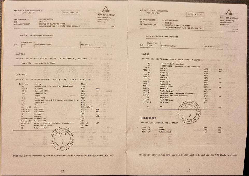 Glasdach Hubdach Ascona, Escort, Audi, Mercedes u.v.a bis 1991 in Chemnitz