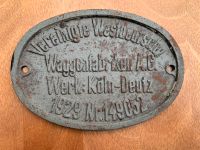 BahnTeile: FabrikationsSchild WaggonFabrik Köln-Deutz Königs Wusterhausen - Wildau Vorschau