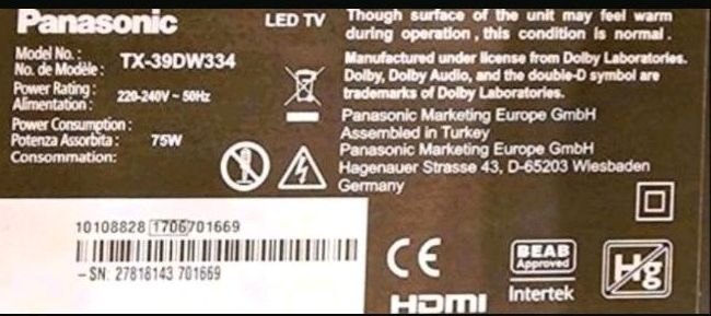 Panasonic TV mit eingebauten Sat Receiver in Borgentreich